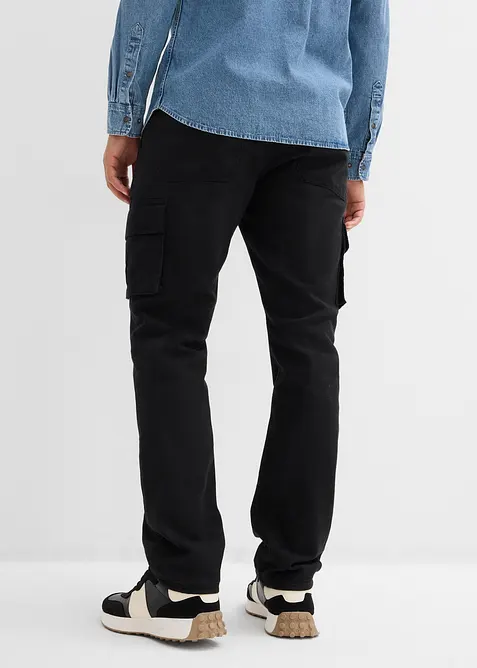 Relaxed Fit cargo-termobukse med flanellfôr og komfortlinning, Straight, bonprix