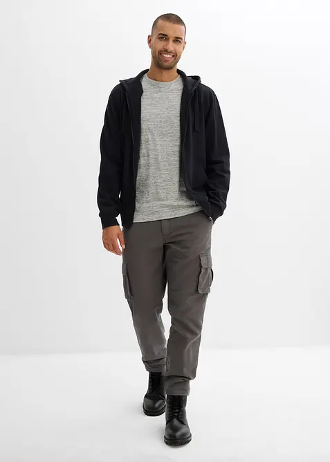 Relaxed Fit cargo-termobukse med flanellf&ocirc;r og komfortlinning, Straight, bonprix