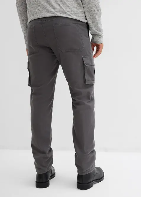 Relaxed Fit cargo-termobukse med flanellf&ocirc;r og komfortlinning, Straight, bonprix