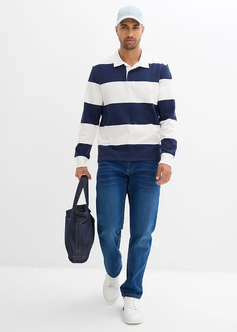 Relaxed Fit-jeans i varmende denim med stretch og komfortlinning, Straight, bonprix