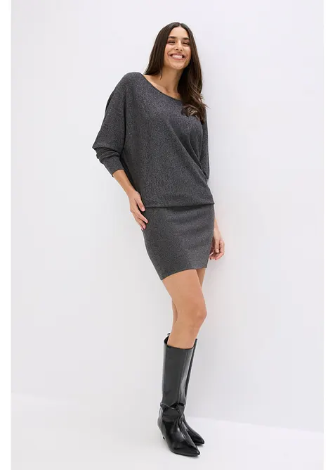 Strikket kjole i lett viskosemiks, bonprix