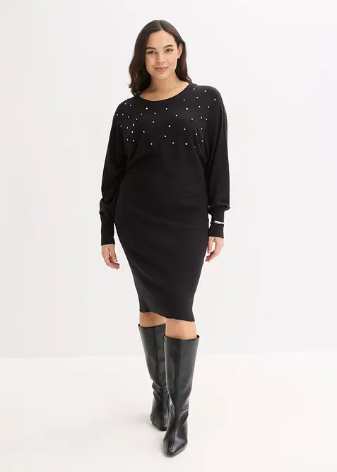 Strikket kjole i myk viskosemiks, bonprix