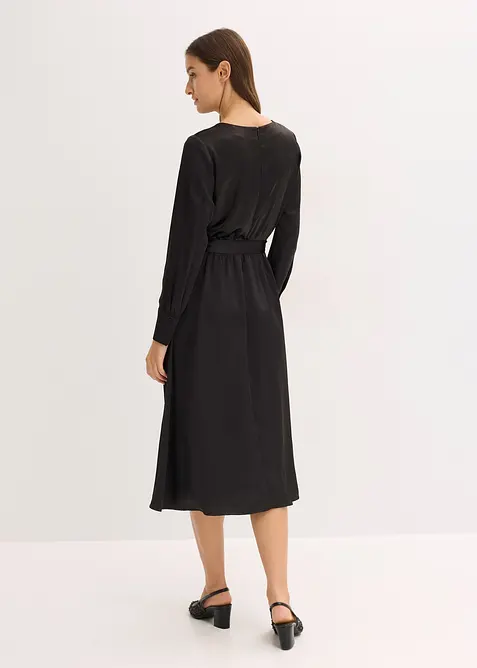 Midikjole av sateng med glans, bonprix