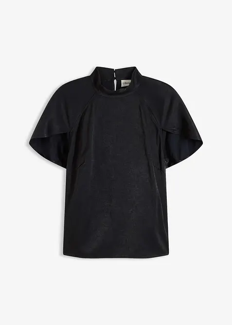 Elegant, kortermet bluse i glinsende sateng, bonprix