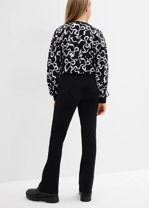 Utsvingt bukse av fast bomullsjersey, bonprix