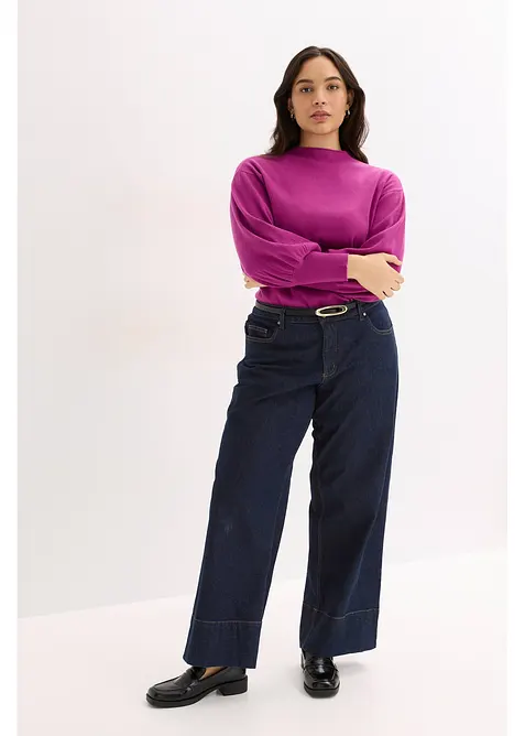 Strikket genser med ballongermer, bonprix