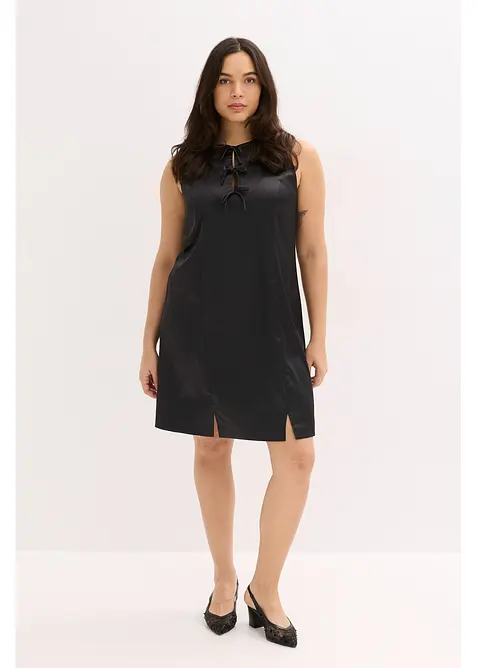 Minikjole i sateng med glans, bonprix