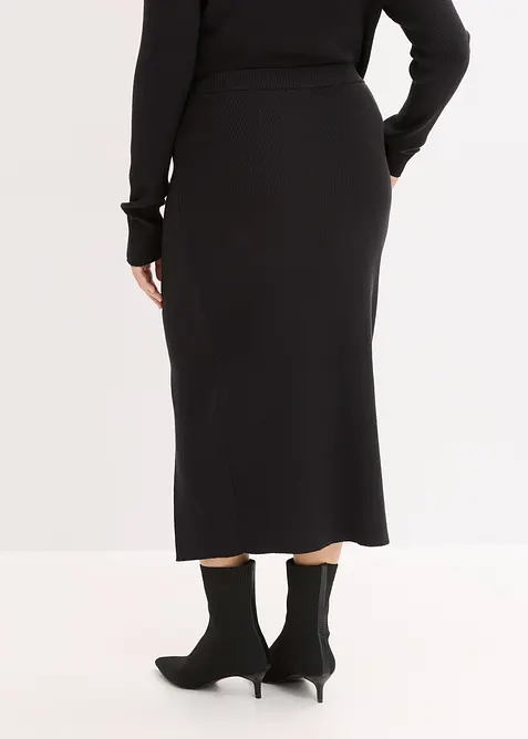 Finstrikket skjørt av myk viskosemiks, bonprix