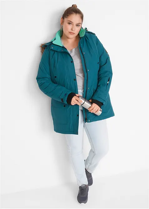 Lang, vannavvisende funksjonsjakke med hette, bonprix