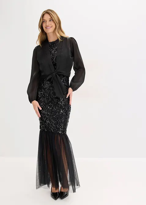 Bolero i lett tyll med knyting, bonprix