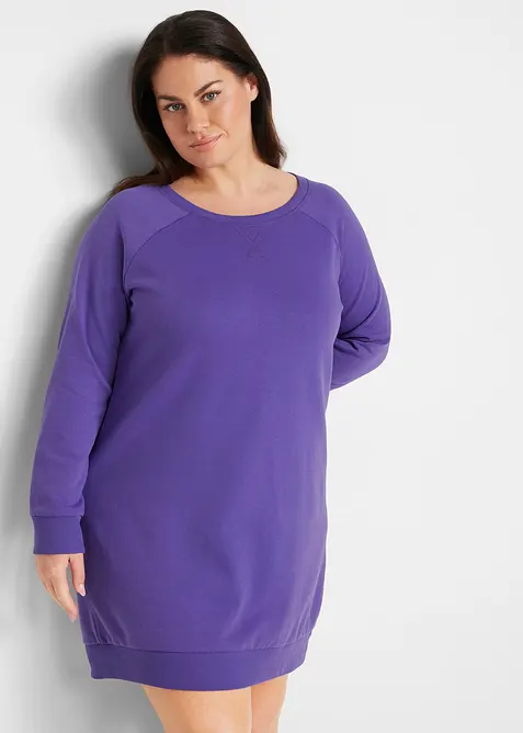 Sweatshirtkjole i myk frott&egrave;, bonprix