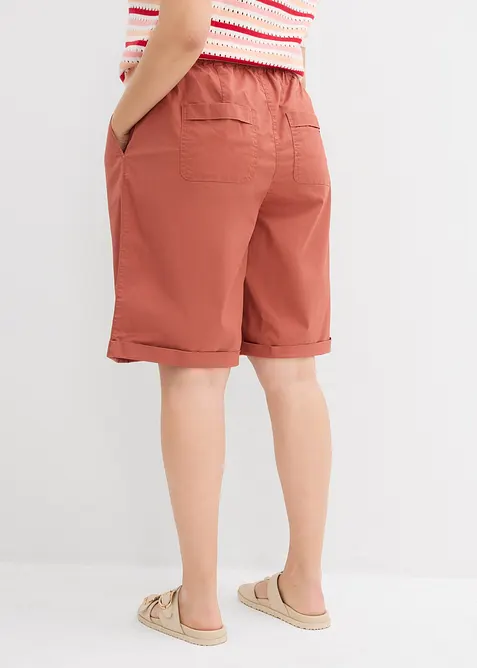 Bermudashorts i papertouch-materiale av bomullsmiks, bonprix