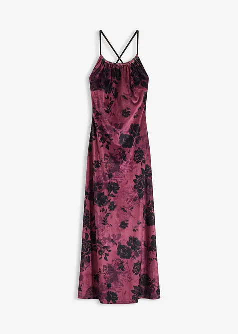 Maxikjole i glansfull fløyel, bonprix