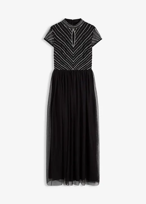 Maxikjole med perlebroderi, bonprix