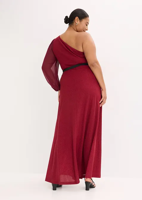 One Shoulder-kjole med glitter, bonprix