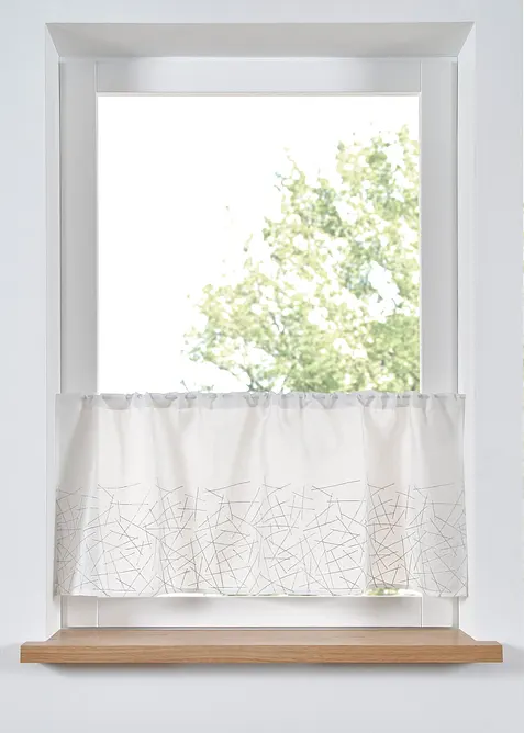 Kafégardin  med glanset broderi, bonprix