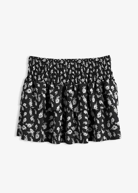 Volangskjørt i krinklet, strukturert materiale, bonprix