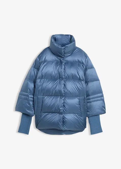 Dunjakke med resirkulert dun og ermer i strikket materiale, bonprix