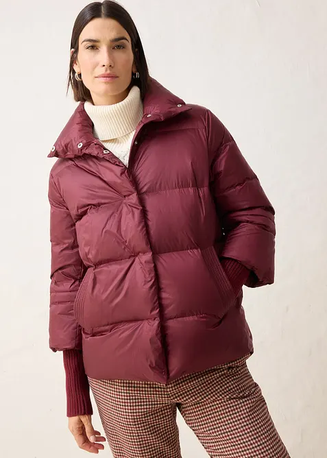 Dunjakke med resirkulert dun og ermer i strikket materiale, bonprix