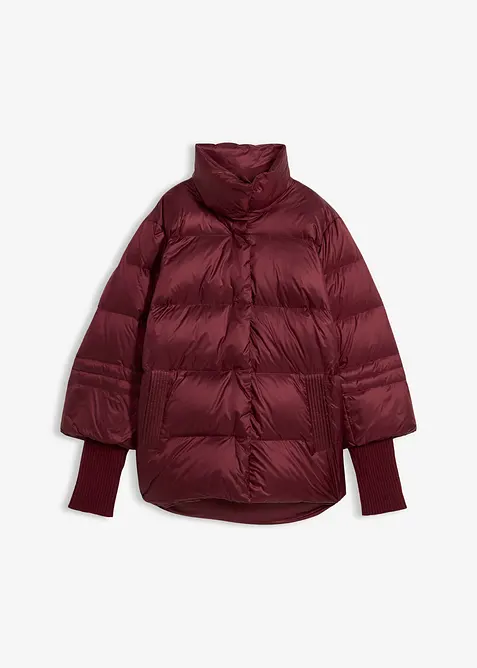 Dunjakke med resirkulert dun og ermer i strikket materiale, bonprix