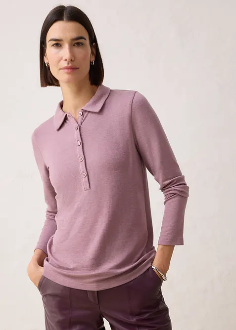 Poloskjorte med ullandel, bonprix