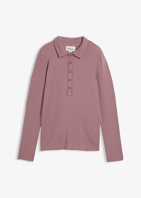 Poloskjorte med ullandel, bonprix