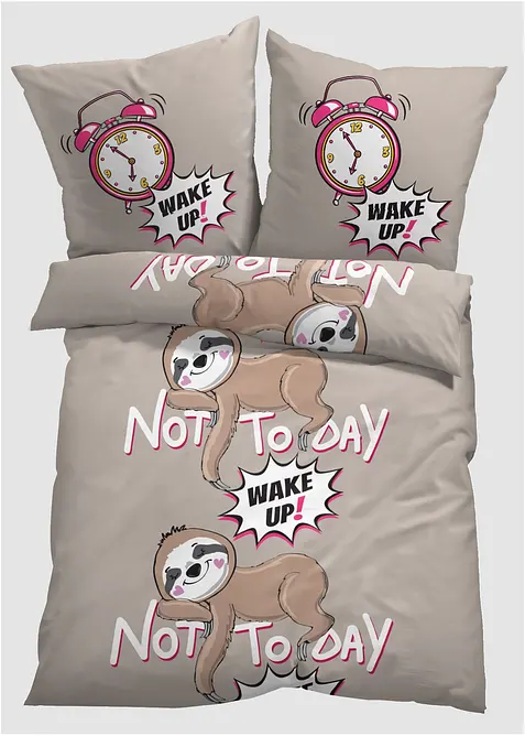 Sengesett med l&oslash;vetannblomster, bonprix