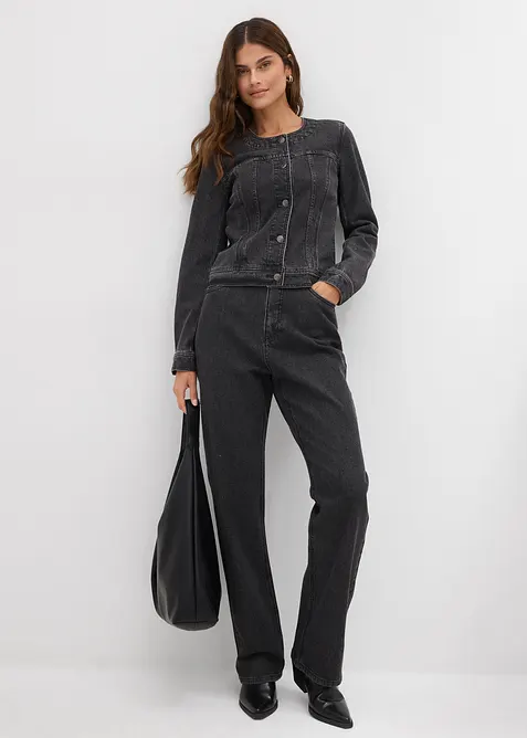 Denimjakke med strass, bonprix