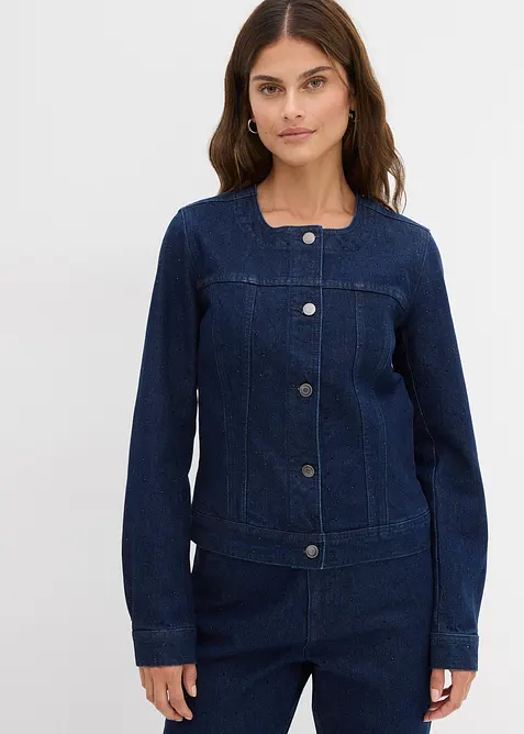 Denimjakke med strass, bonprix