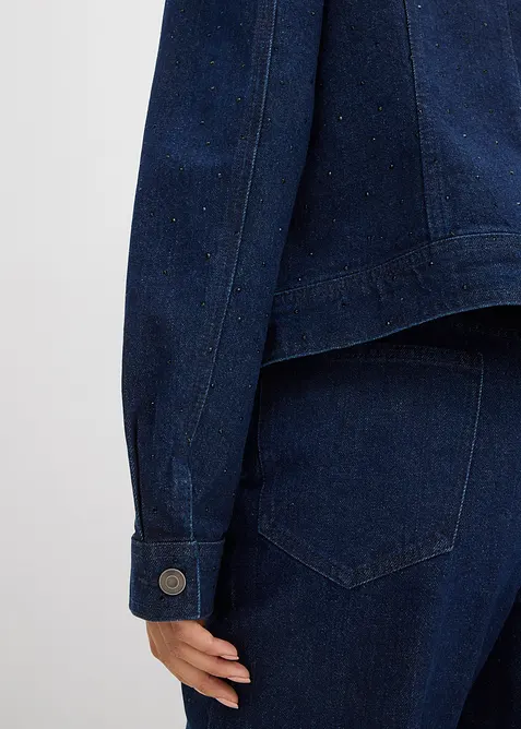 Denimjakke med strass, bonprix