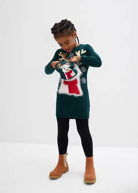 Strikket kjole med veske (2-delt sett), bonprix