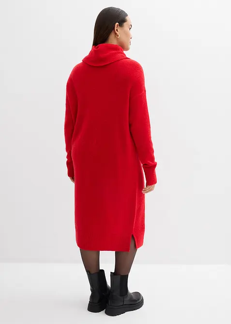 Oversized, strikket kjole med h&oslash;y, vid hals, bonprix