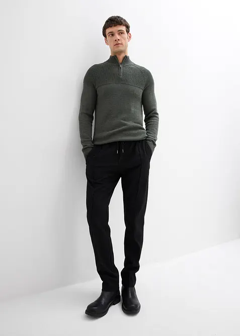 Bukse i ullstil med komfortlinning, Regular fit, bonprix