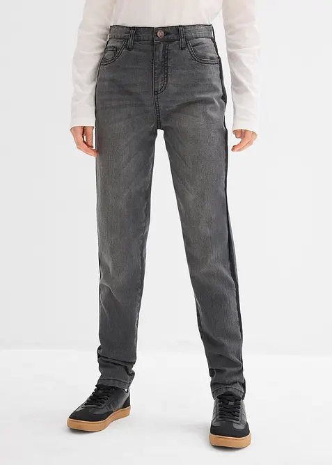 Termojeans med jerseyfôr, Mid Waist, bonprix