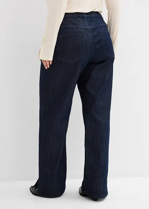 Wide Leg-jeans High Waist, komfortlinning, bonprix