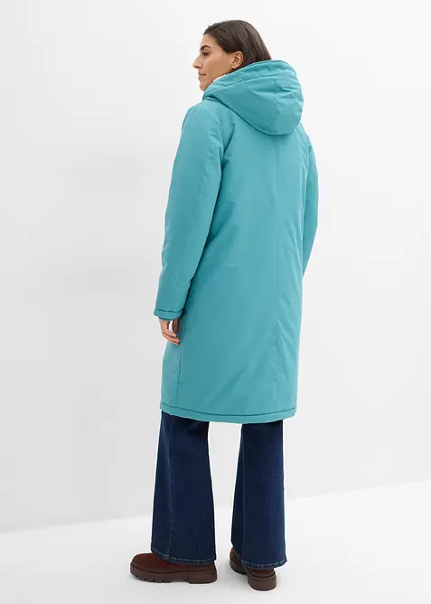 Vinterkåpe med pilefôr i hetten, bonprix