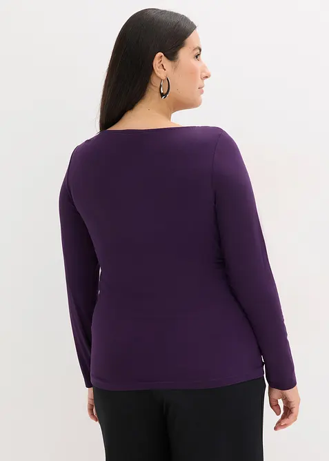 Topp med innfelt mesh og strass, bonprix