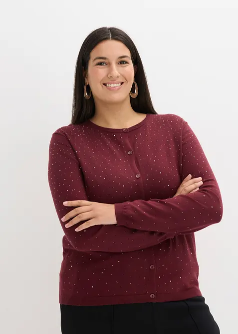 Cardigan med strass, bonprix