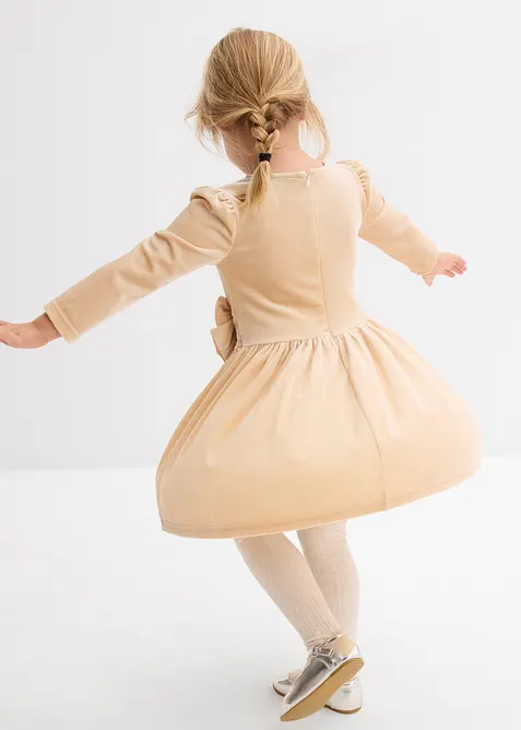 Utskrådd fløyelskjole, bonprix