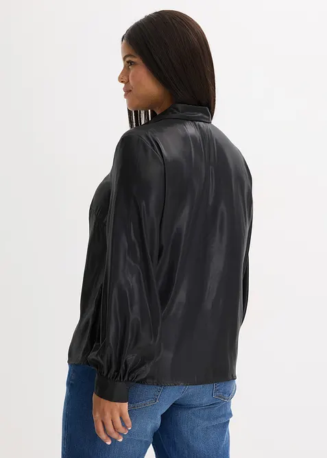 Skjortebluse i blank sateng, bonprix
