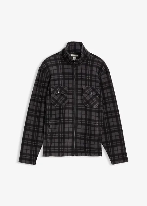 Fleecejakke med st&aring;krage, bonprix