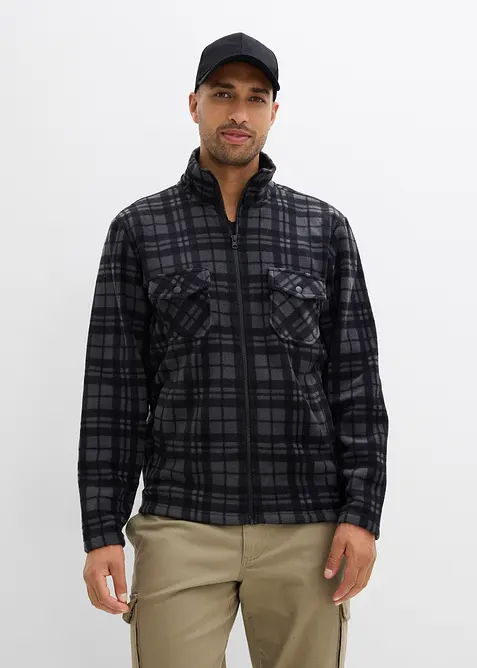 Fleecejakke med st&aring;krage, bonprix