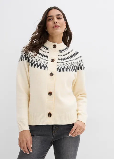 Cardigan med koftem&oslash;nster, bonprix