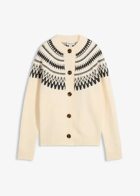 Cardigan med koftemønster, bonprix