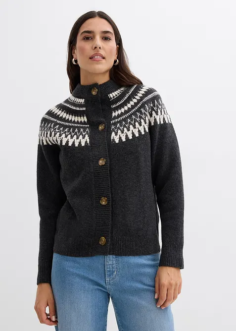 Cardigan med koftemønster, bonprix
