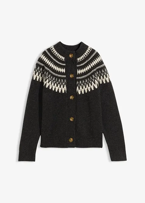 Cardigan med koftemønster, bonprix