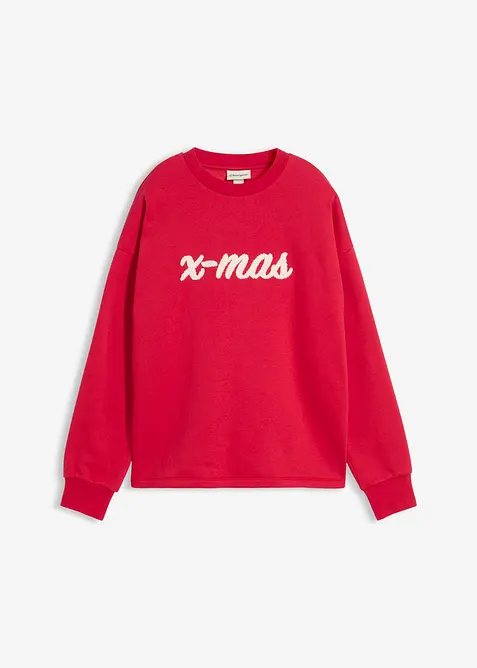 Oversized sweatshirt i bomullsmiks, bonprix