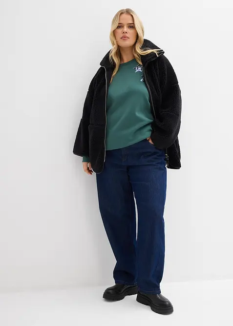 Sweatshirt i bomullsmiks, bonprix