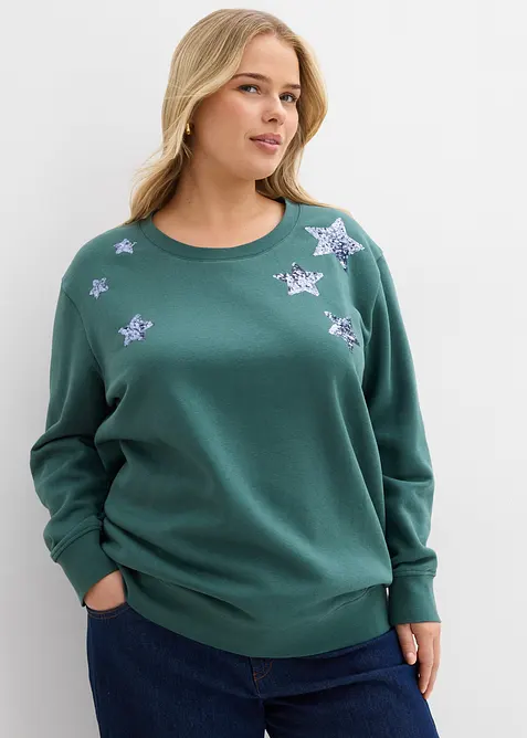 Sweatshirt i bomullsmiks, bonprix