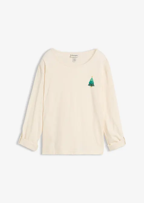 Langermet topp i 100% økologisk bomull, bonprix